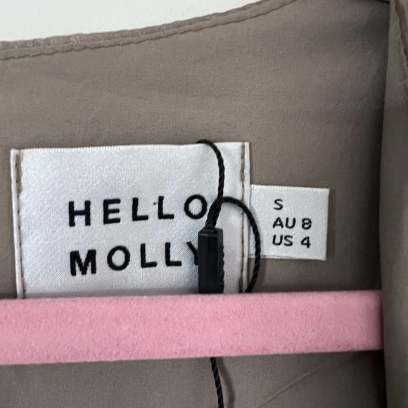 NWOT Hello Molly GIRLS THRIVING LONG SLEEVE MAXI DRESS KHAKI Sheer Women’s US 4 - Picture 6 of 16